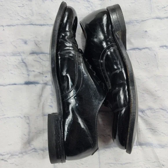 Craddock Terry Shoes MENS 10 Military Dress Oxford High Gloss Black VINTAGE 1992